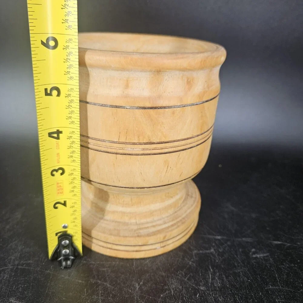 Hand Turned Wood Pedestal Vase Planter Goblet Rustic Boho Farmhouse Decor Home